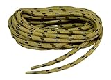 Heavy Duty Kevlar Reinforced Boot Laces Shoelaces (Tan W/black) 2 Pair Kit