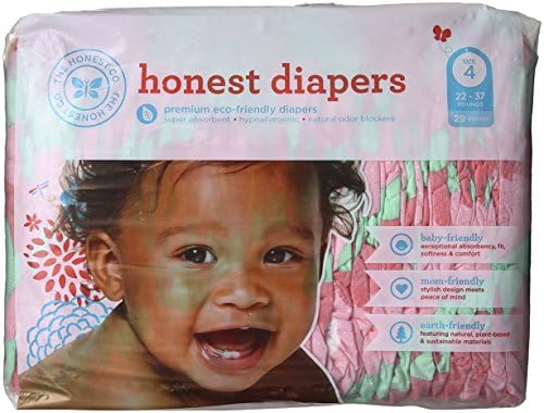 The Honest Company Diapers Size 4 - Strawberry (One Package) Fits Babies 22 - 37 Lbs