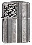 Zippo Armor American Flag Pocket Lighter, Antique