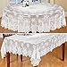 Transer- Table Cloth, Christmas Snowflake Table Cover White Vintage Lace Tablecloth Home Party Xmas Decor (White, Round - 70 Inches)