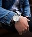 Stuhrling Original Mens Leather Watch Black Watch - Mens Dress Watches Swiss Quartz Analog Date Wrist Watch for Men - Stainless Steel Mens Designer Watch Dress Watches for Men