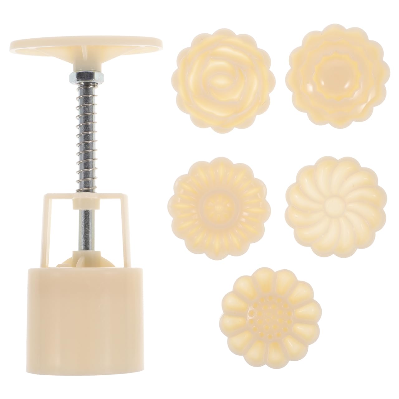 1 Set Mooncake Mould: 50g 3D Hand-Pressure Moon Cake Mould Set, Abs Material Baking Tools for Kitchen, Cookie for Desserts, Lunar, and DIY Soap Family Baking Activities