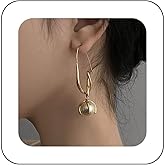Andelaisi Boho Pearl Hoop Earrings Gold Large Pearl Drop Earrings Vintage Pearl Dangle Hook Earrings Minimalist Pearl Studs Earrings Jewelry for Women