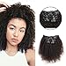 viviaBella Afro 4B 4C Curls Kinky Curly Clip in Hair Extensions 70g Net Human Hair 14 Inches Double Weft Brazilian Virgin Hair 7 Pieces/set 16 Clips (70g 14