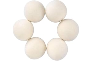 OIG BRANDS 6-Pack XL Wool Dryer Balls Laundry Reusable Anti Static I Eco-Friendly Natural Fabric Softener I Dryer Sheets Alternative Wool Balls for Dryer I Laundry Accessories Reduce Cloth Wrinkles & Drying Time