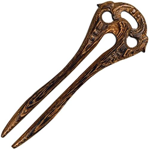 LiveZone Fashion Curving Green Sandalwood Hair Decor Chinese Traditional Style Women Girls Wood Hair Stick Fork Hairpin Bobby Pins Hair Making Accessory with Butterfly Carving,Wenge