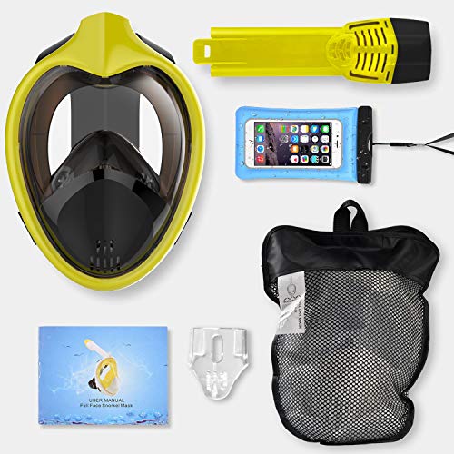 image for Poppin Kicks Full Face Snorkel Mask for Adult Youth and Kids | 180° P