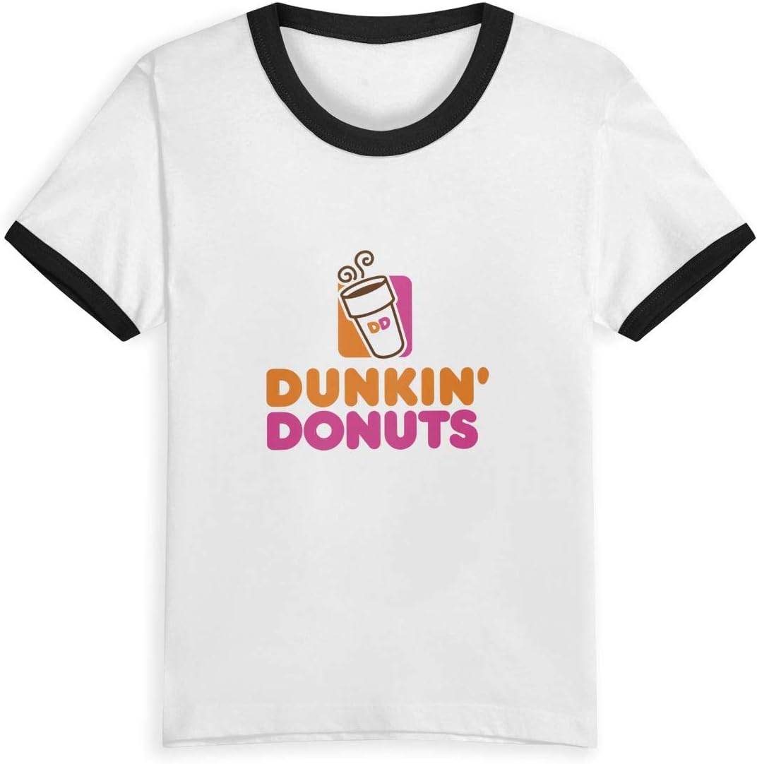 Dunkin Donuts Toddler Boys Girls Kids Short-Sleeve Tee, Crew Neck Cotton T-Shirt for Children