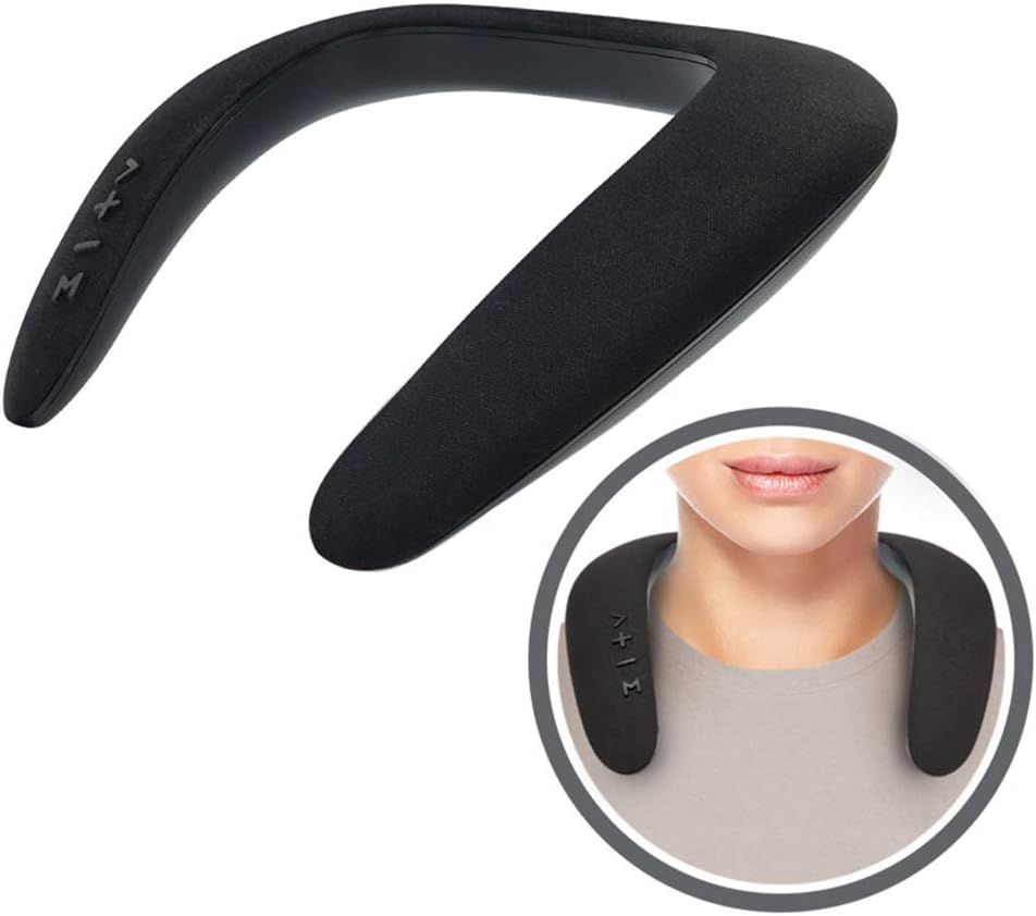 Sports Bluetooth Speakers, Neckband Wearable Wireless Speakers with Mic, Listen to Music, Quality 5D Sound, Hands-Free Phone Calls For Runing Cycling Driving Playing Game (BLACK)