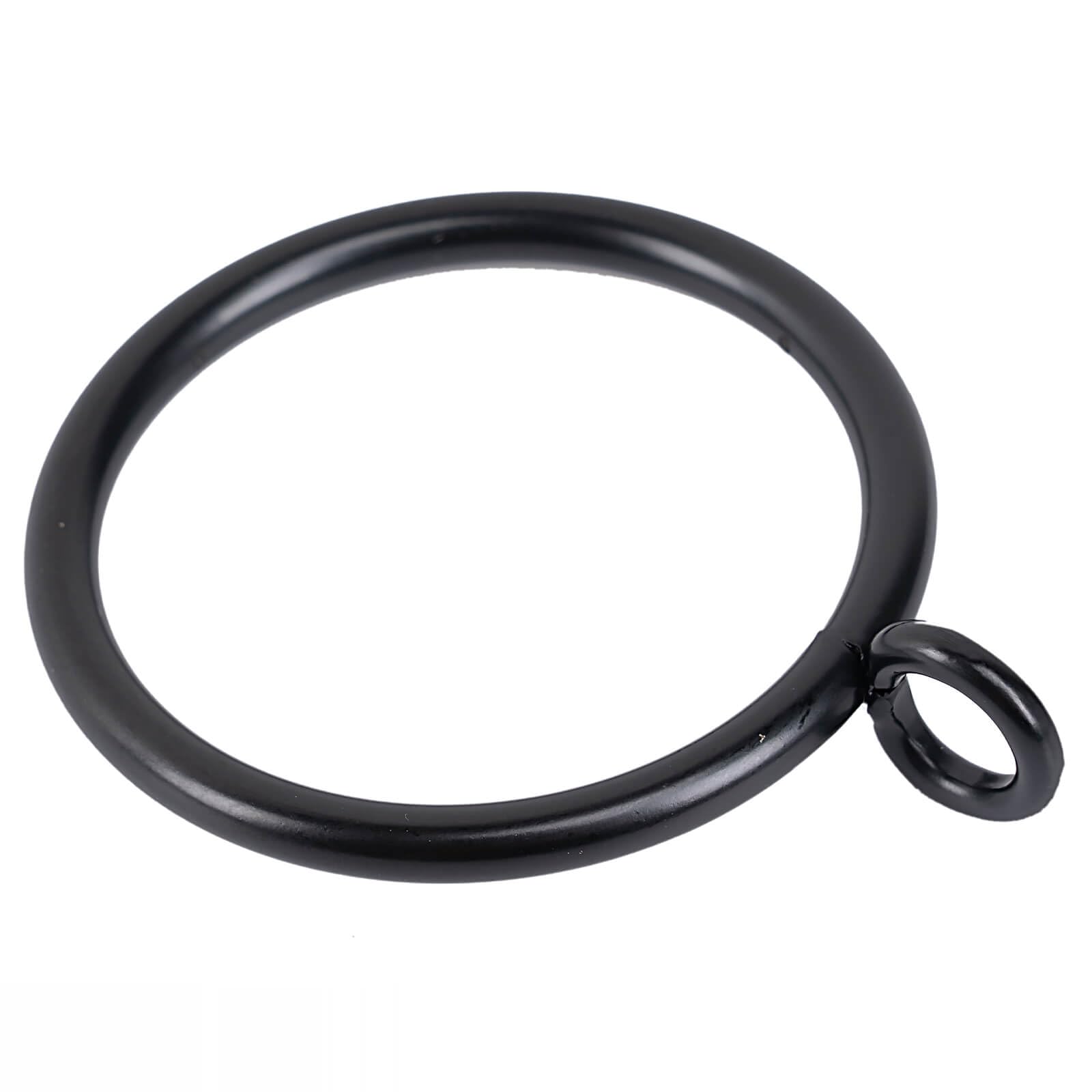Curtain Rings with Eyelet for Curtain Rods 38mm Inner Diameter Metal Drapery Eyelet Curtain Rings 24 Pcs Black TXZWJZ, CLJ-38MM