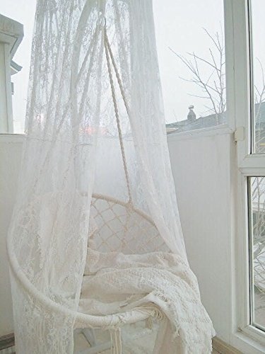 Dix-Rainbow Princess Girls Bed Canopy Castle, Kids Pink Crib Bed Canopy, Round Dome Lace Crown Mosquito Net Canopy, Kids Play Tent, Reading Nook Canopy for Girls, Babies & Toddlers Height 270cm/107 in