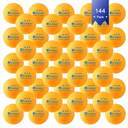 KEVENZ 144-Pack 3-Star 40mm Table Tennis Balls,Advanced Training Ping Pong Balls (Orange)