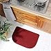 COSY HOMEER 27X18 Inch Anti Fatigue Kitchen Rug Mats are Made of 100% Polypropylene Half Round Rug Cushion Specialized in Anti Slippery and Machine Washable,Burgundy (2 pcs)