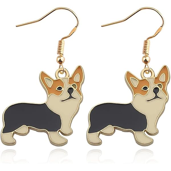 DUOWEI Orecchini a forma di cane Corgi, in acrilico, pendenti, per