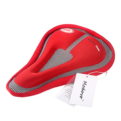 Modovo Thick Memory Foam Padded Bicycle Saddle Cover 10.6″x6.7″x1.3″(Red)