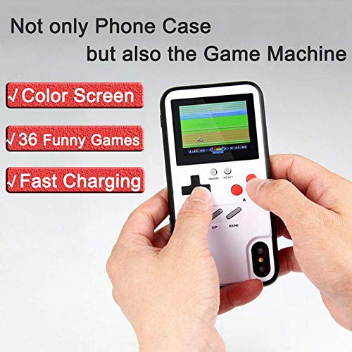 KOBWA Gameboy Case for iPhone,Retro 3D Gameboy Design Style Silicone Cover Case with 36 Small Games,Color Screen,Video Game Cover Case for iPhone X/MAX,iPhone8/8 Plus,iPhone 7/7 Plus,iPhone 6/6Plus