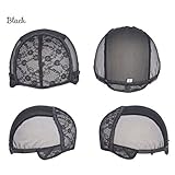 TANYAWIGS Small Black Superfine Wig Cap for Making Wigs With Adjustable Strap And Spare Combs Easy DIY Swiss Lace Perfect Fit (Small 21.5