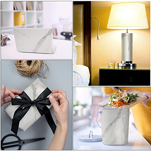 LotFancy Marble Peel and Stick Wallpaper, 11.8”x 78.7”, Glossy Gray/White Granite Contact Paper Roll, Self Adhesive Wall Paper for Countertop Cover, Bathroom, Furniture, Removable, Waterproof