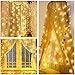 LIGHTESS Curtain Icicle Lights Remote Control 300 LED 8 Modes Outdoor/Indoor String Fairy Light for Home Wedding Birthday Party Holiday Decoration (Warm White)