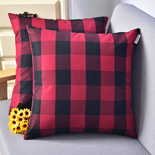 Top 10 buffalo plaid pillows red and black for 2019 Sideror Reviews
