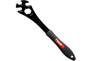 15mm Bike Pedal Wrench Removal Tool, Long Lever Bicycle Pedal Spanner, 15mm/16mm/24mm Openings (3-in-1)