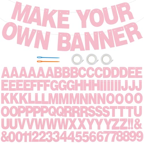 DIY Letter Banner Kit Matte Pink