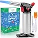 Culinary Blow Torch, Inpher Chef Cooking Torch Lighter, Butane Refillable, Flame Adjustable (MAX 2500°F) with Safety Lock for Cooking, BBQ, Baking, Brulee, Creme, DIY Soldering & more