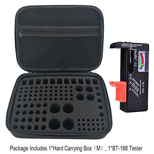 130+ Battery Organizer Case, KIXDA Batteries Carrying Case Holder Box