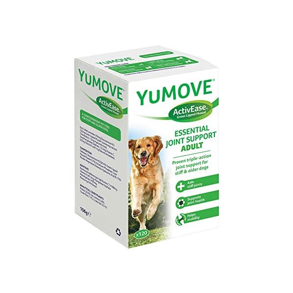 Lintbells-YuMOVE-Adult-Dog-Essential-Hip-and-Joint-Supplement-for-Stiff-Dogs-Aged-5-to-7-120-Tablets YuMOVE Adult Dog | Joint Supplement for Adult Dogs, with Glucosamine, Chondroitin, Green Lipped Mussel | Aged 6 to 8…
