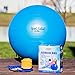 Pro Fitness 65cm Exercise Ball By KindTribal Elements: Anti-Burst/Slip Balance Gym Body Ball-For Yoga, Pilates, With Foot Pump-Flexible Therapeutic, Birthing-Use At Home-As Office Chair (Blue)
