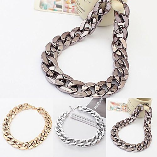 Pets Corner Market 1pc Metal Stainless Steel Snake Chain Dog Collar For Small Big Dog (Gold, Medium)