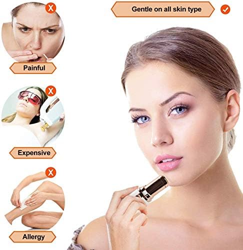 女性 チン髪のためのledライトと無痛毛リムーバー アッパーリップ口ひげ ピーチファズ 頬のためのひげ脱毛 B08b1fh8s3 1 264円