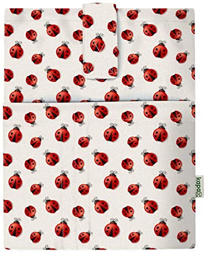 KAPAX Book Sleeve Cover - Hard Books Cover for Paperback, Washable Fabric, Book Protector- Padded, Tablet Pc Case Cover for Adult (Ladybug)