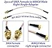 Pack of 2 RF RG316 Pigtail SMA Female Antenna Connector to MMCX Male Coaxial Cable Adapter Right Angle (4 inch (10 cm))