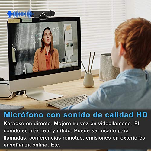 Camara-Web-HOMSCAM-Webcam-Enfoque-Automatico-con-Microfono-Estereo-1080P-HD-Webcam-de-Ordenador-Enchufable-para-Grabaciones-y-Emisiones-con-USB-para-VideoconferenciasVideollamadasVideojuegos
