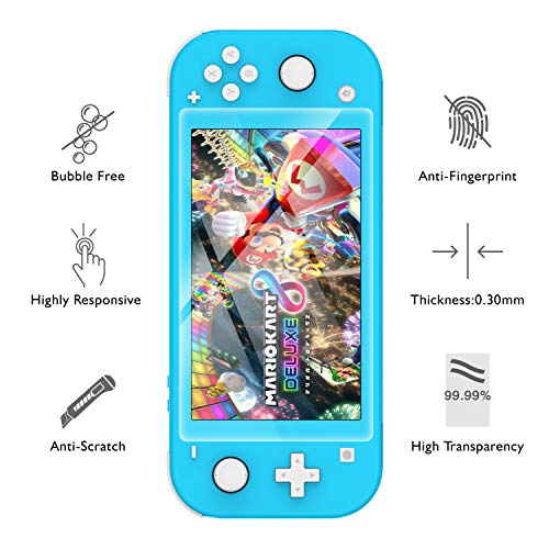 HEYSTOP Compatible Nintendo Switch Lite Carrying Case, with Tempered Glass Screen Protector, 10 Games Card Storage and Portable Design Console Accessories Special for Traveling
