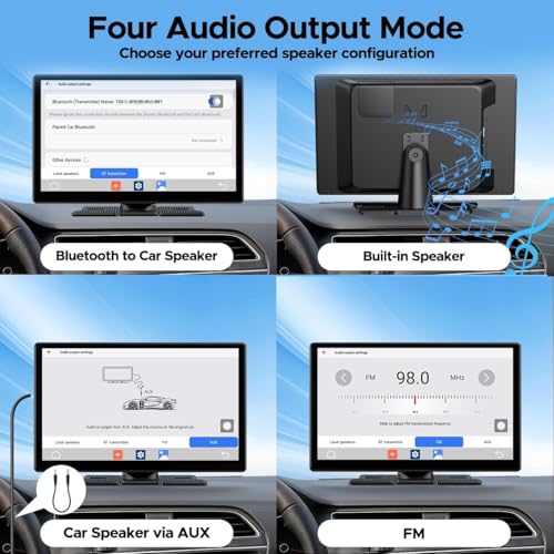 LAMTTO Carplay Display Screen with Net-flix Youtube Tiktok 9 inch Wireless CarPlay & Android Auto Car Multimedia Player with Backup Camera/Android OS/Voice Assistant/OTA/Navigation/Bluetooth/FM/AUX