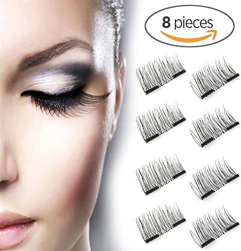 Dual Magnetic Eyelashes, 0.2MM Ultra Thin Magnet Eyelashes 3D Fiber Reusable without Glue for Natural Look, Perfect Size For All Women Eyes