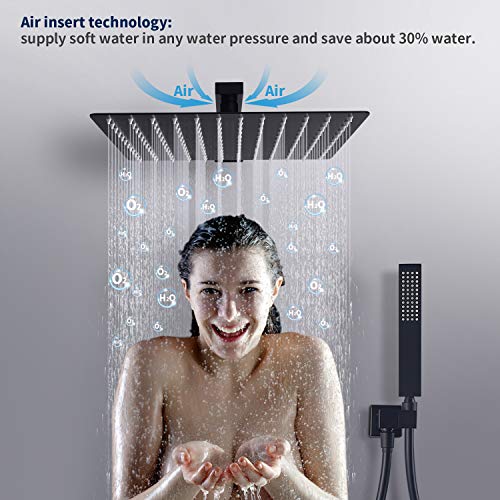 Tenfe Rain Shower System, Matte Black Shower Fixtures with 10 Inchs