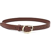 BAOKELAN Skinny PU Leather Belts for Women Thin Waist Belt for Dresses Jeans Pants