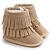 Voberry Baby Toddler Girls Boys Winter Warm Snow Boot Tassels Trimmed Boots Outdoor (12~18Month, light Khaki)