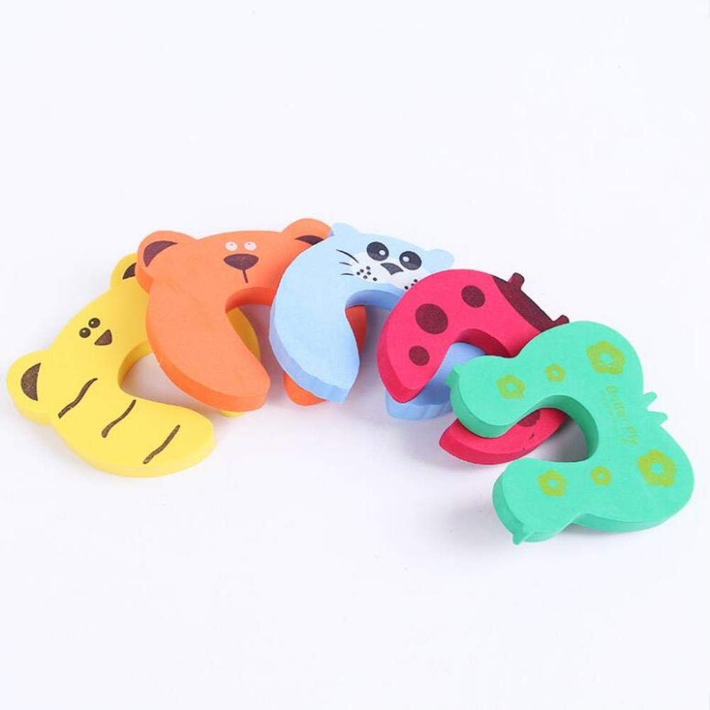 4 Style Baby Cartoon Safety Door Block Child Safety Door Clip Baby Anti - Clip Hand Animal Door Stop,red Ladybird