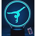 3D Gymnastics Night Light 16 Colors Changing USB Powered Remote Control Touch Switch Decor Lamp Optical Illusion Led Table Desk Lamp
