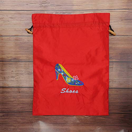 Ouyatoyu 5pcs Embroidered Silk Jacquard Travel Bag, Laundry Bags Shoe Bags, Lingerie Bags Underwear Bags for Travel Storage for Men Women Washable Cloth Shoe Bags - Thumbnail 2