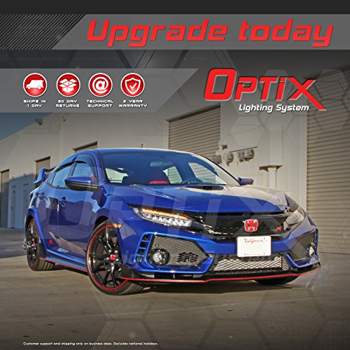 P.RA Compatible with 2016-2017 Honda Civic Type-R Smoked LED Front Side Marker Light - LED Turn Signal Housing Parking Light Replacement Lamp