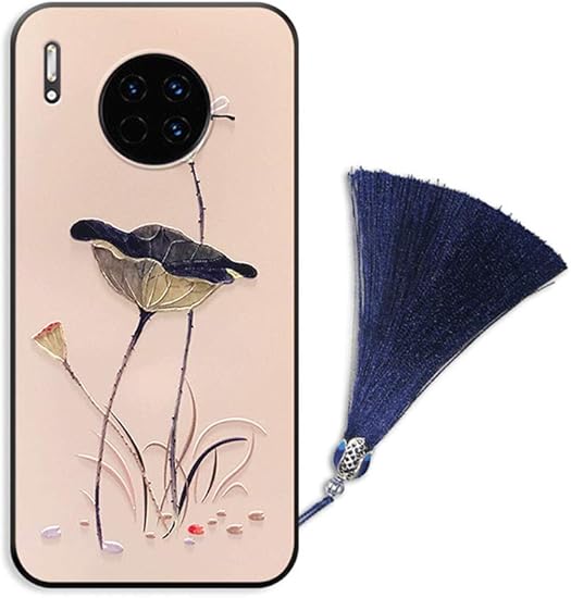 Amazon エックスプラス Xplus 正規品 アイフォンケース スマホ Iphone 7 8 中華風 蓮 イラスト 花柄 エンボス プリント タッセルストラップ Tpu レンズ保護 家電 カメラ オンライン通販