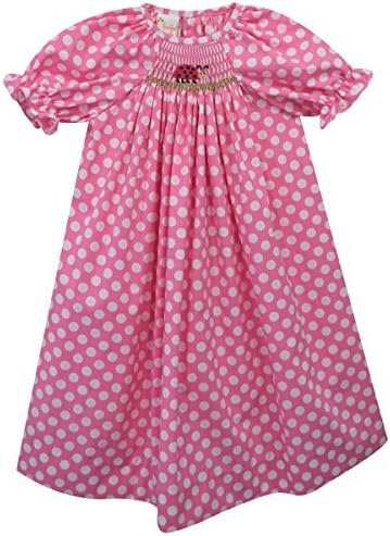 Ladybug Hand Smocked Short Sleeve Bishop by Vive La Fete