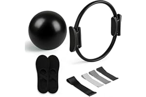 Toning Pilates Ring & Long Resistance Bands & Pilates Loop Bands & Soft Pilates Ball & Pilates Grip Socks