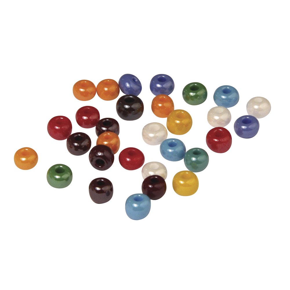 Rayher Large Hole Wheel, Glass, Large Hole Beads, Glass Beads, 5.4 mm Diameter, Large Hole, Jewellery Beads, Assorted Colours, Opaque, Box 55 g, Approx. 320 Pieces, 1418449