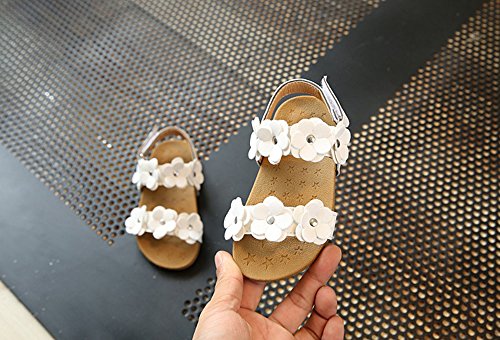 Toddler Baby Girl Sandals Floral Sole Kids Children Princess Sandals Shoes Beach Casual Anti-Slip Shoes by Dainzuy White